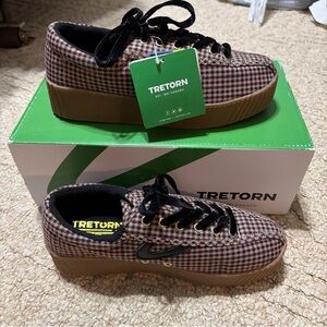 Tretorn Houndstooth Platform Sneakers in Wine